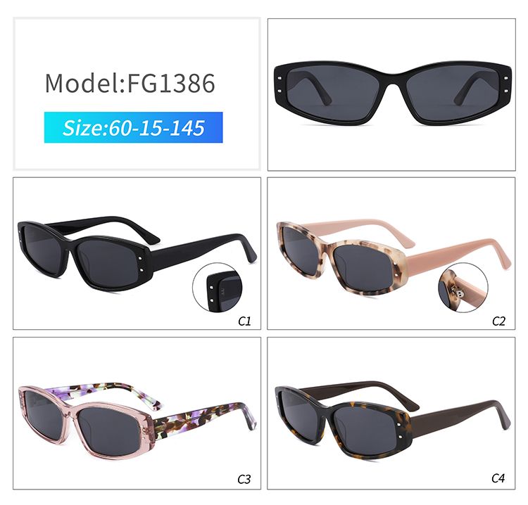 FG1386-black acetate glasses FG1386 - نظارات خلات سوداء