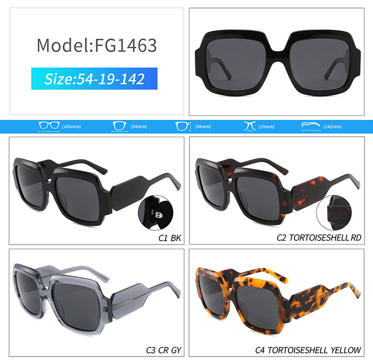 FG1463-designer square sunglasses FG1463 نظارة شمسية مربعة مصممة