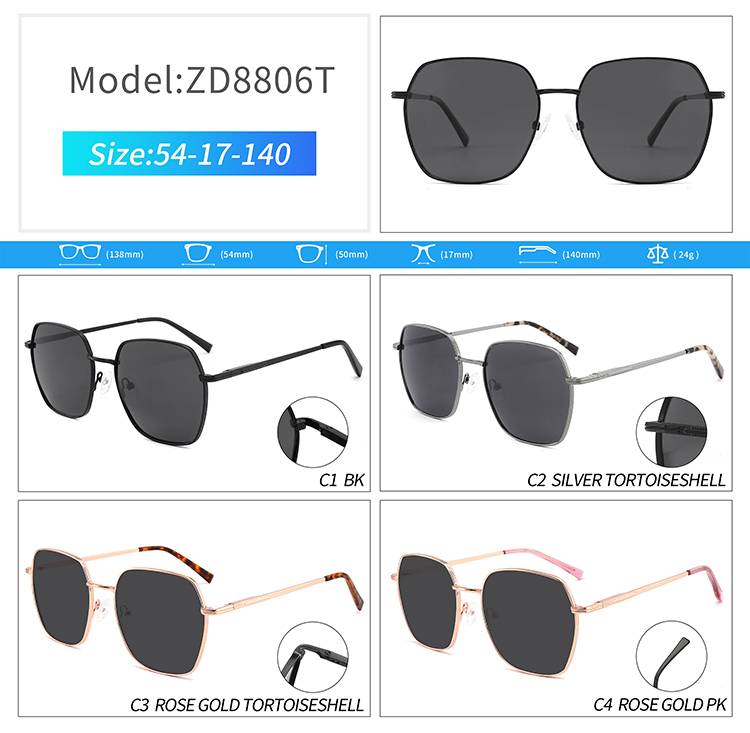 ZD8806-vintage metal frame sunglasses نظارات شمسية بإطار معدني عتيق ZD8806