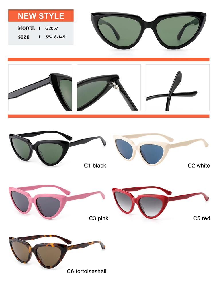 Acetate Sunglasses Details - G2057 تفاصيل نظارة شمسية من الأسيتات - G2057