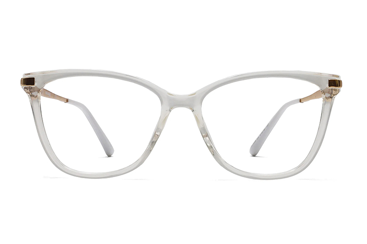 Transparent White Frame Glasses نظارات بإطار أبيض شفاف