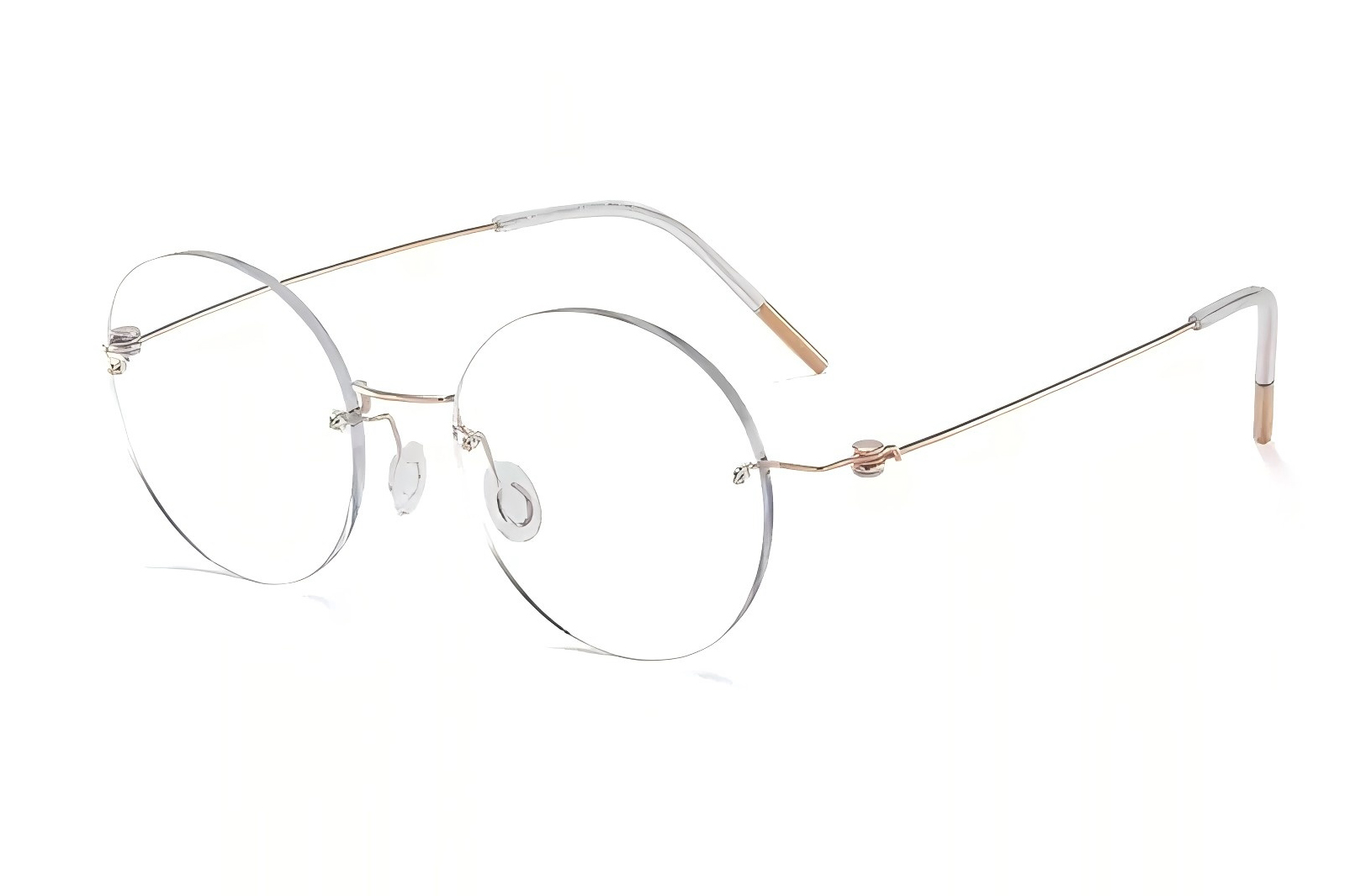 Retro Round Rimless Glasses النظارات المستديرة بدون إطار الرجعية