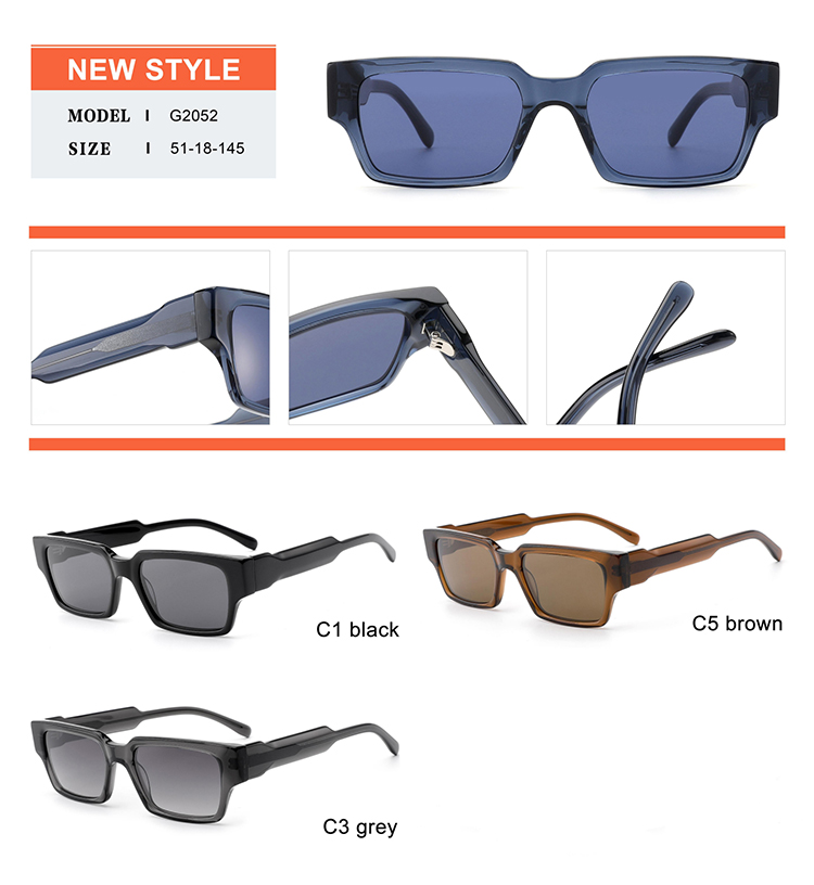 Acetate Sunglasses Details - G2052 تفاصيل نظارة شمسية من الأسيتات - G2052