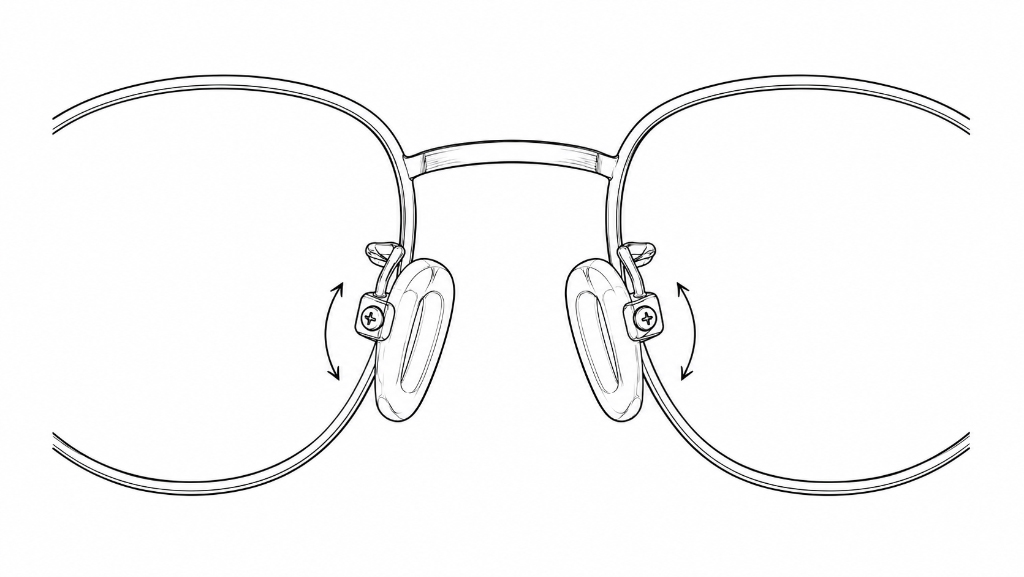 Fully adjustable screw-in eyeglass nose pad وسادة أنف زجاجية قابلة للتعديل بالكامل
