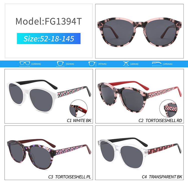FG1394 النظارات الشمسية المستديرة الرجعية