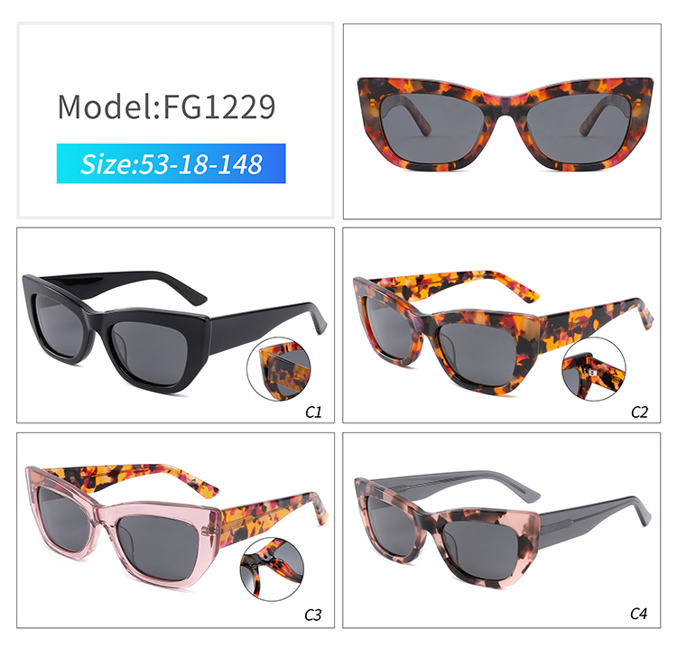 FG1229-نظارات شمسية فاخرة للنساء