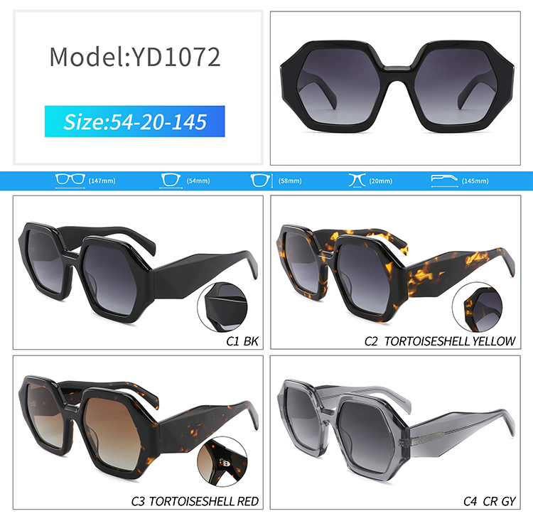 YD1072-نظارة شمسية رجالية، خلات