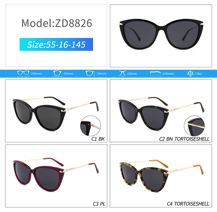 نظارات شمسية ZD8826 ذات حافة سلكية