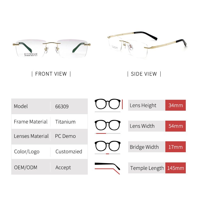إطارات النظارات بدون إطار Titanium_detials
