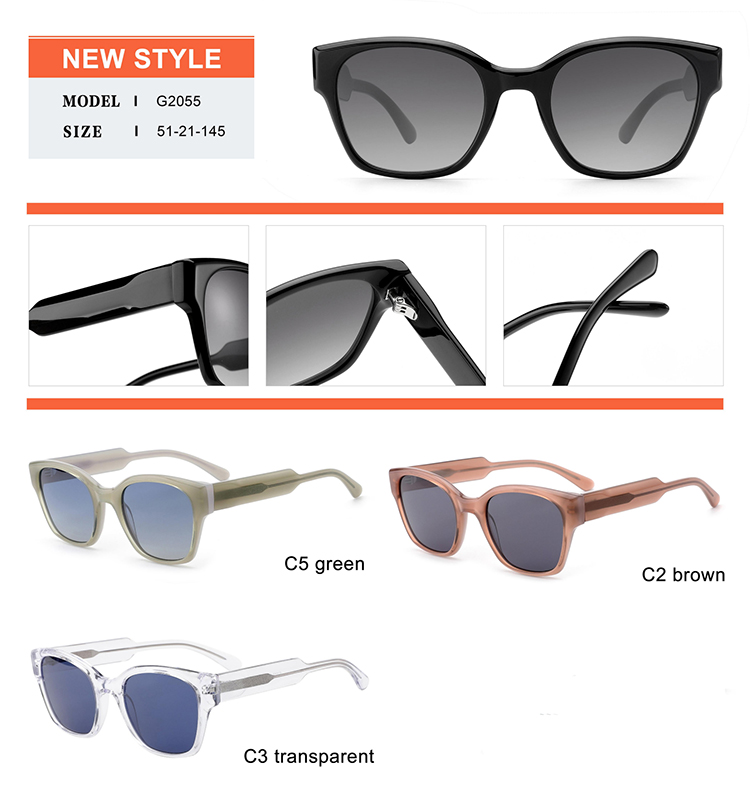 تفاصيل نظارة شمسية من الأسيتات - G2055