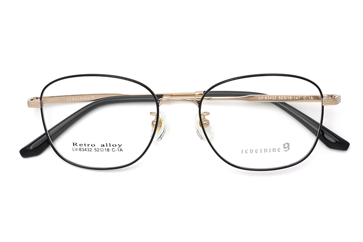 إطار بصري معدني - أسود وذهبي 