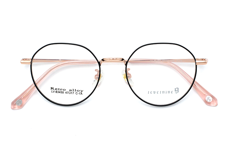 إطارات النظارات الكلاسيكية – أسود وذهبي