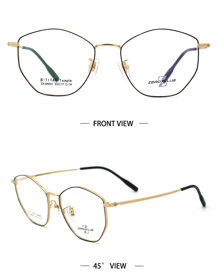 نظارة عيون تيتانيوم_ذهبي اسود