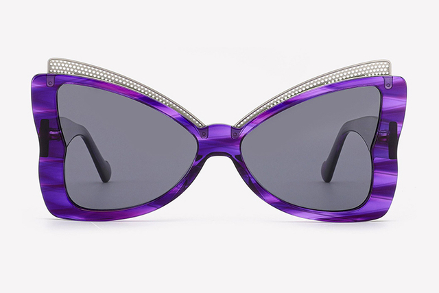 نظارة شمسية على شكل فراشة من الأسيتات