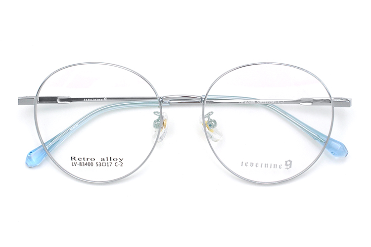 إطار بصري معدني - فضي وأزرق