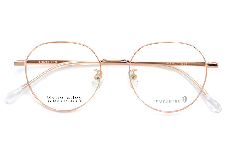 إطار بصري معدني دائري – ذهبي