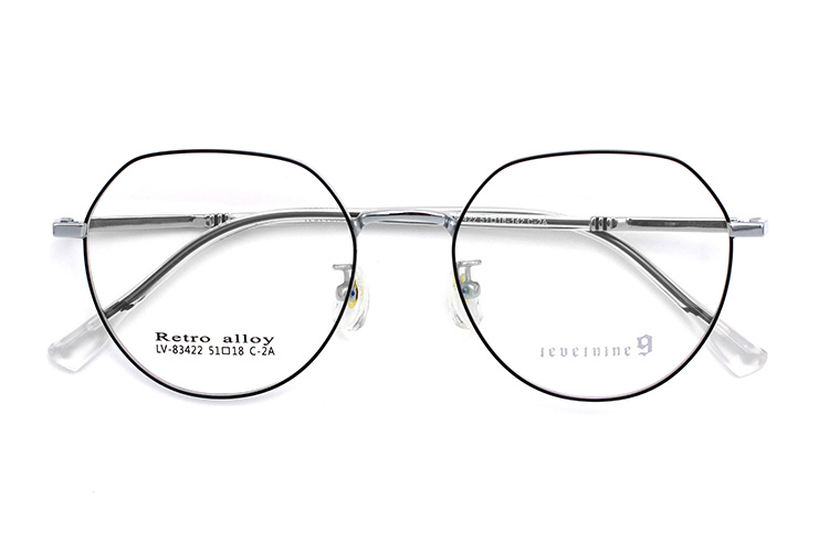 أخف إطارات النظارات - فضي وأسود