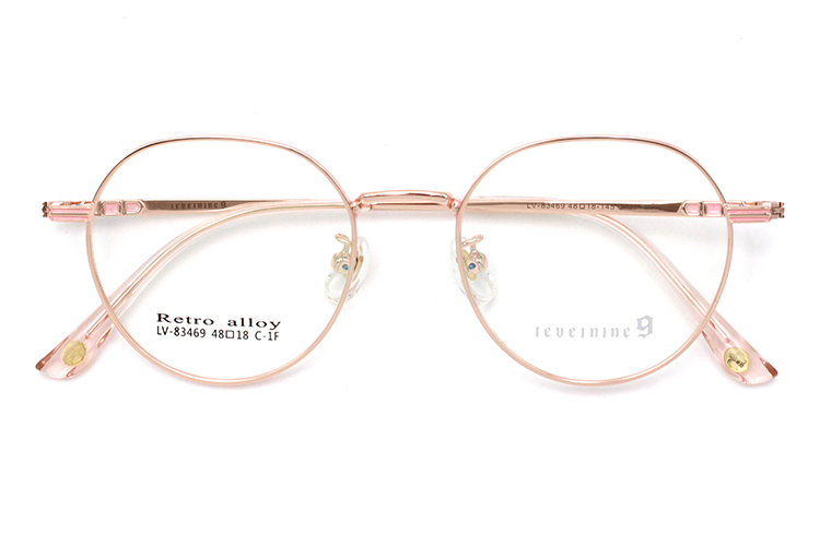 إطار معدني دائري - ذهبي وردي