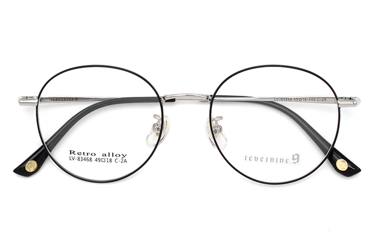 إطار معدني بصري - أسود وفضي