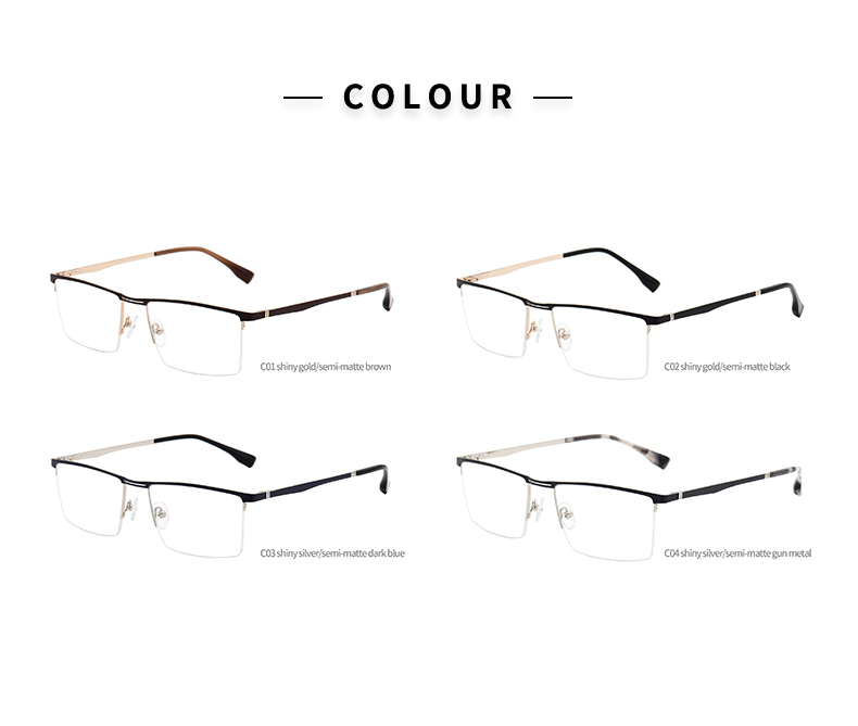 إطارات نظارات بنصف حافة_لون