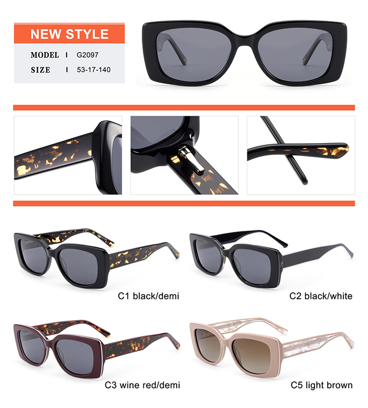 تفاصيل نظارة شمسية من الأسيتات - G2097