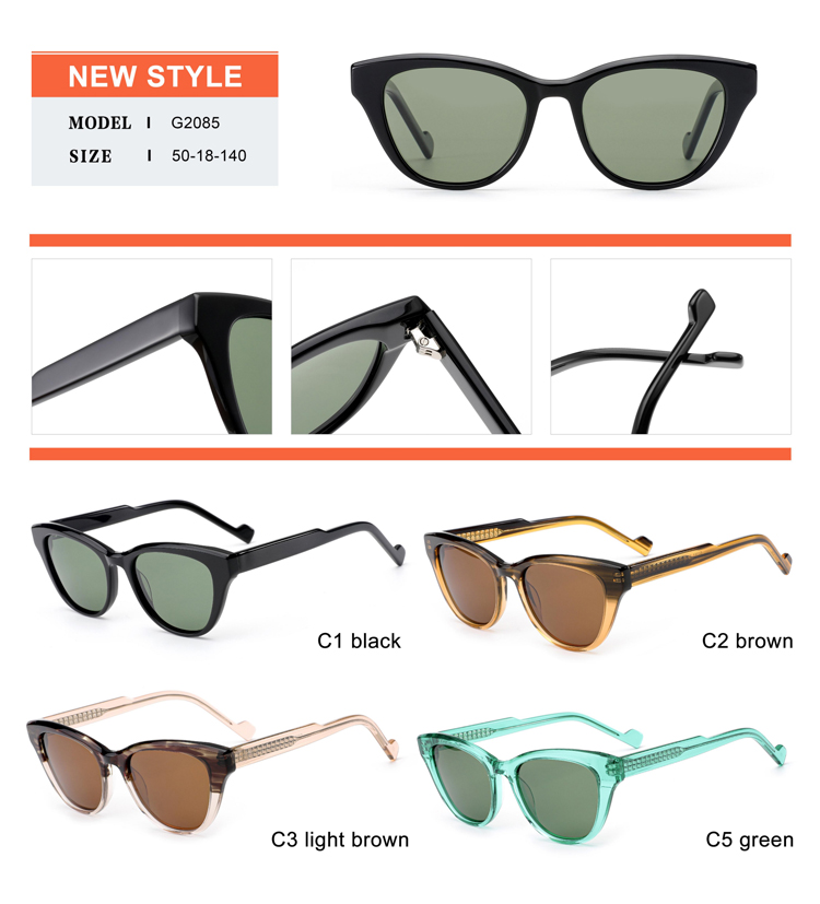 تفاصيل نظارة شمسية من الأسيتات - G2085