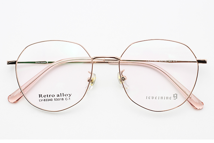 نظارات كاملة الحواف - ذهبي وردي