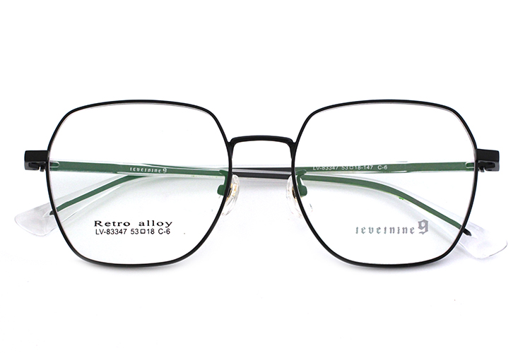 نظارة طبية معدنية مربعة - أسود