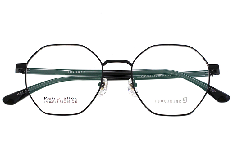 نظارة تيك بإطار معدني - أسود