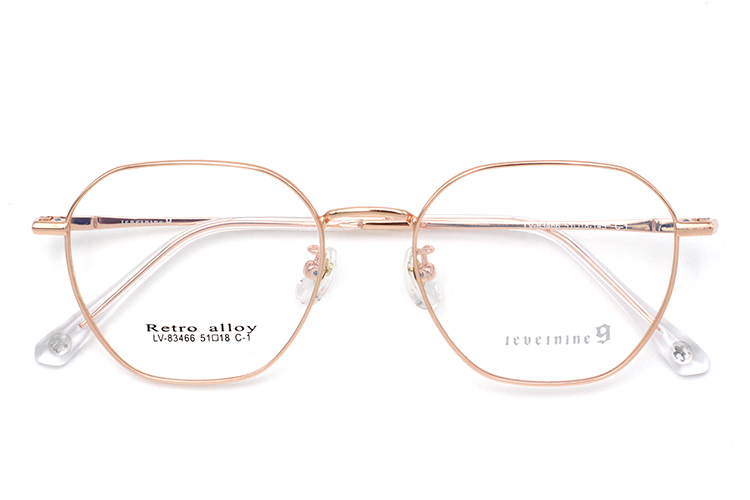 نظارة بإطار معدني - ذهبي