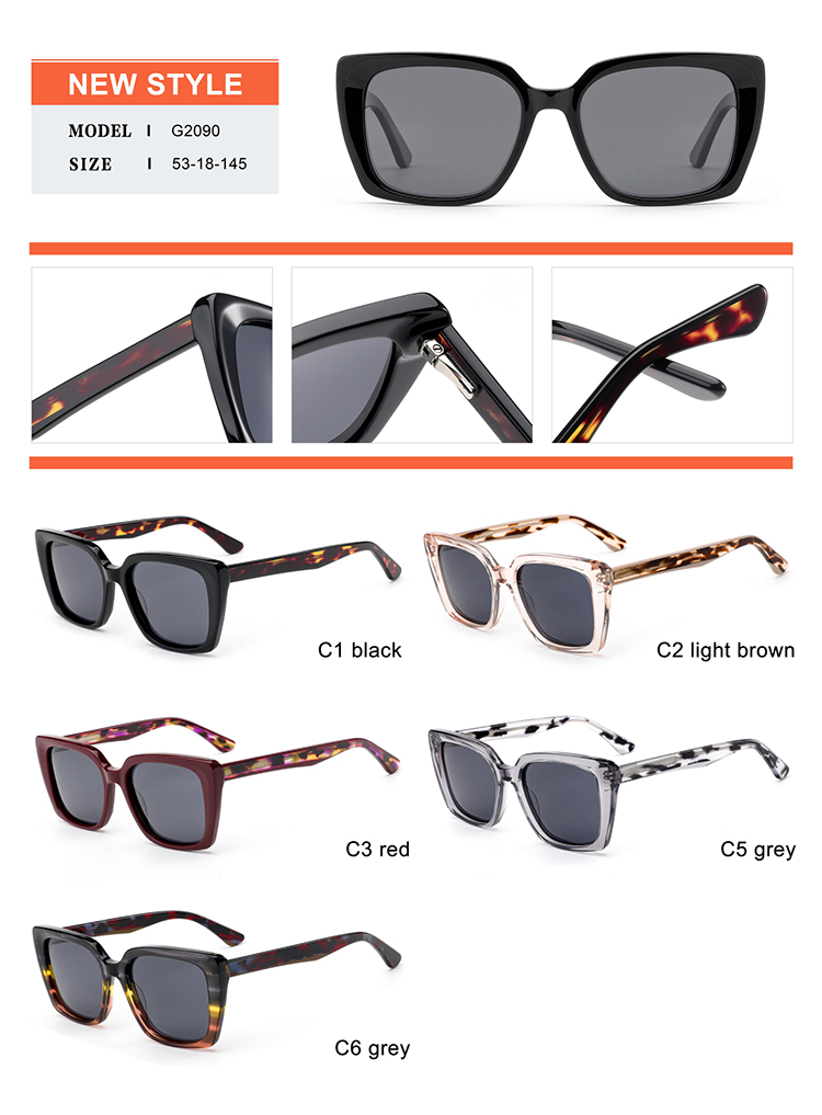 تفاصيل نظارة شمسية من الأسيتات - G2090