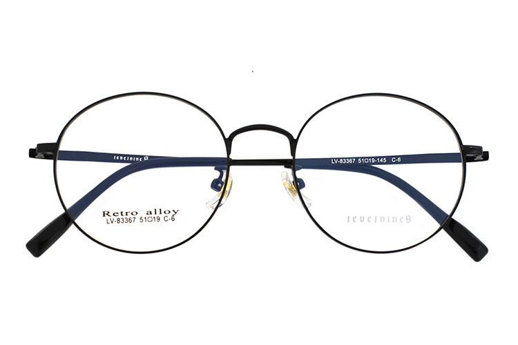 إطار نظارة دائري - أسود