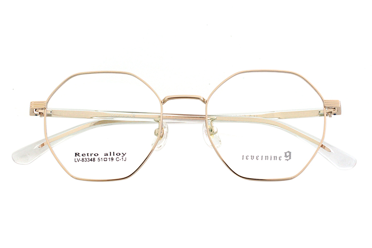 نظارة تيك بإطار معدني - ذهبي