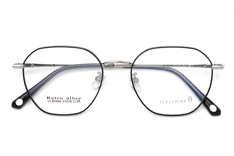 نظارة بإطار معدني - رمادي وأسود