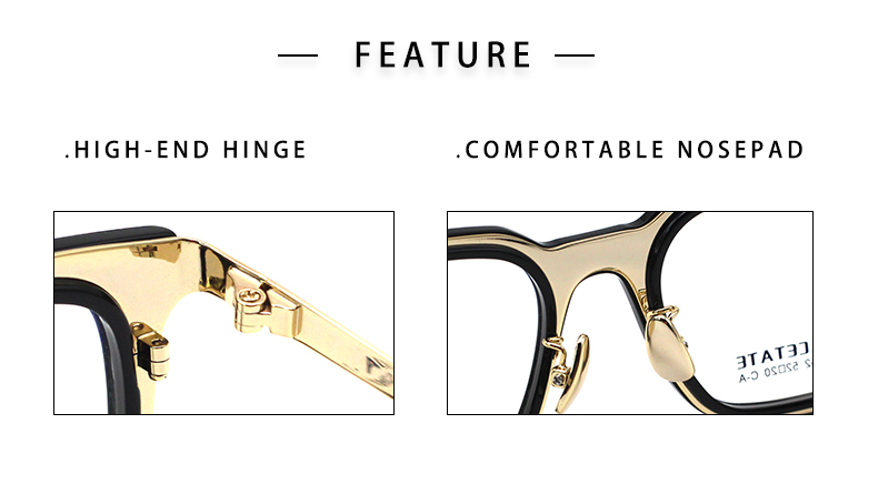 تفاصيل إطارات النظارات ذات التصميم العتيق