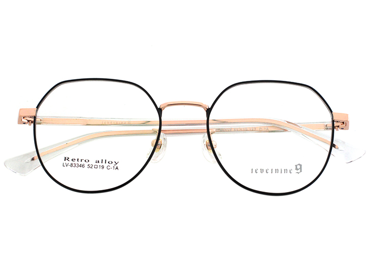 إطار نظارة معدني للنساء - أسود وذهبي