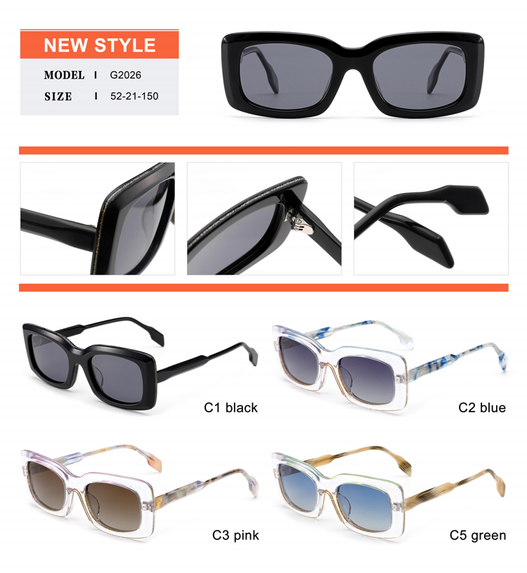 تفاصيل نظارة شمسية من الأسيتات - G2026