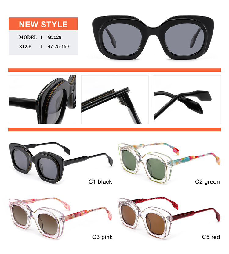 تفاصيل نظارة شمسية من الأسيتات - G2028