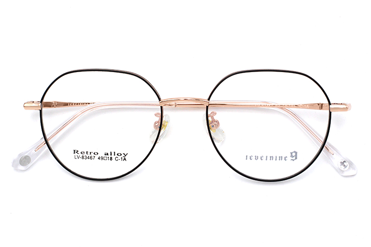 إطار نظارة من خليط معدني - أسود وذهبي