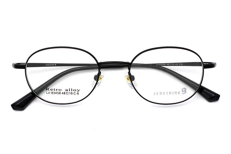 نظارات معدنية بيضاوية - أسود