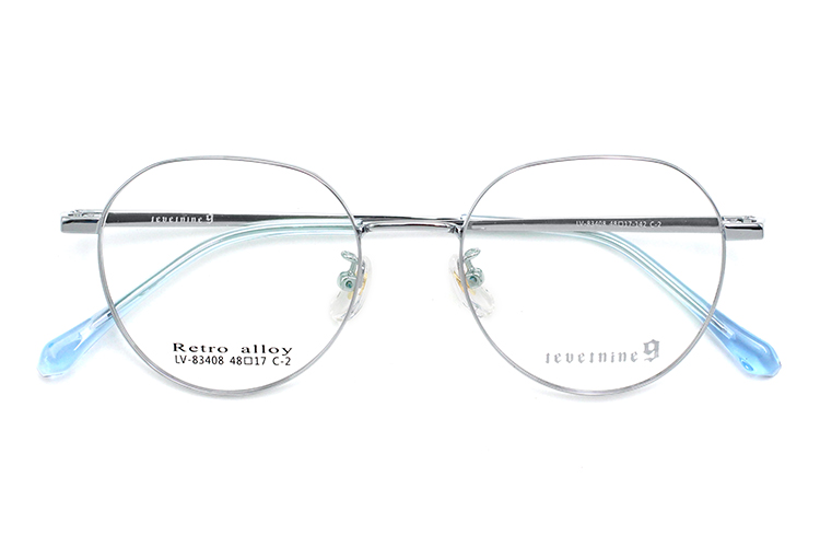 إطار بصري معدني دائري - أزرق