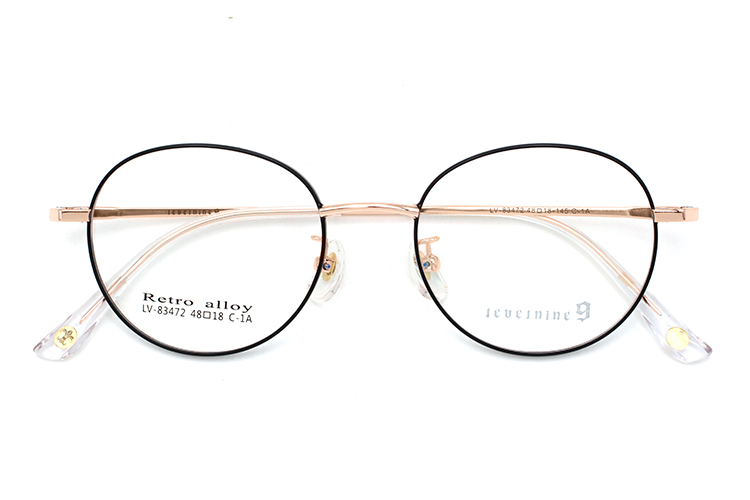 إطار نظارة معدن - أسود وذهبي