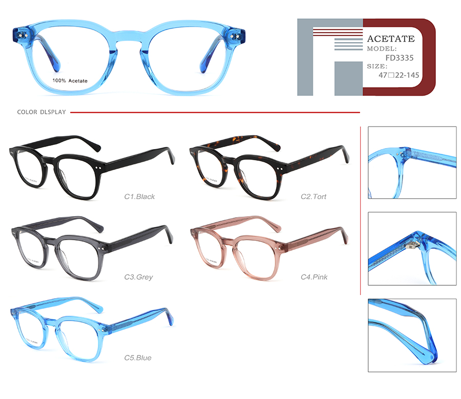 إطارات نظارات زرقاء مائية FD3335 -25