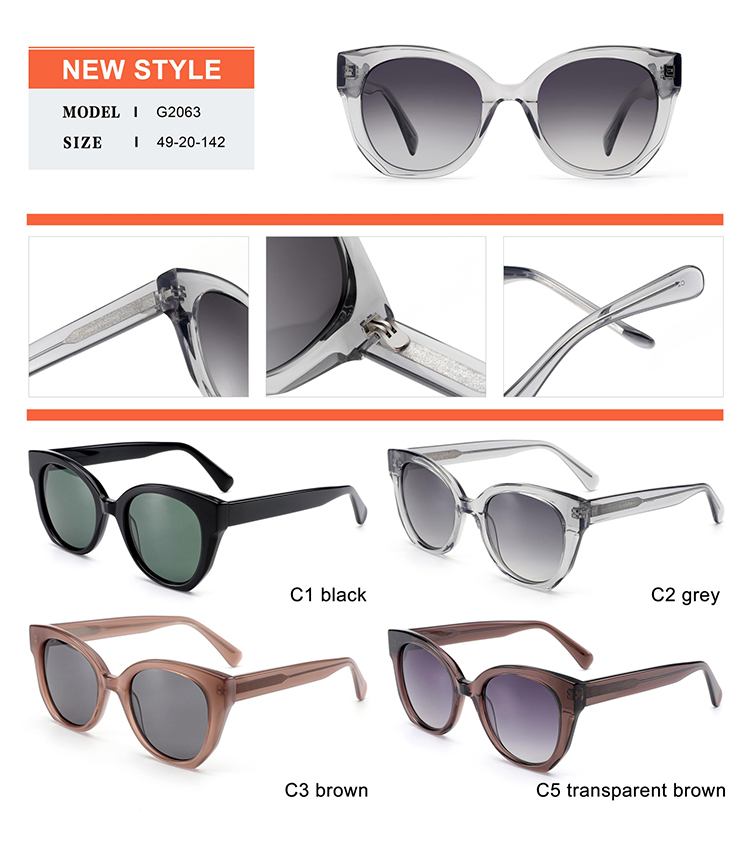 تفاصيل نظارة شمسية من الأسيتات - G2063