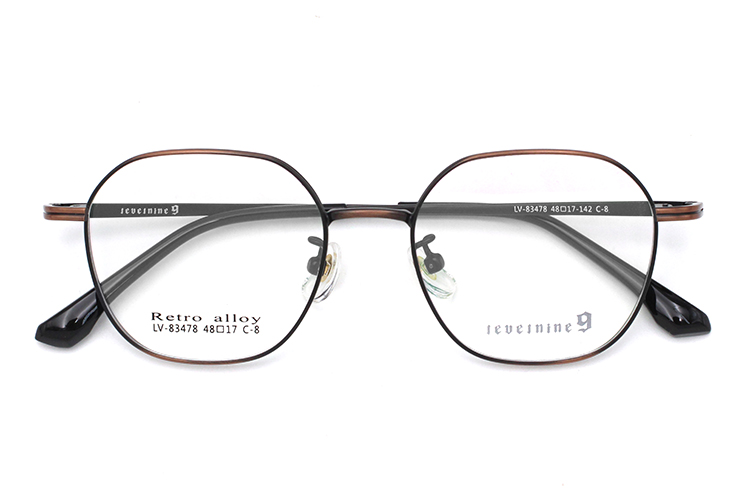 نظارات بإطار من خليط معدني - بني