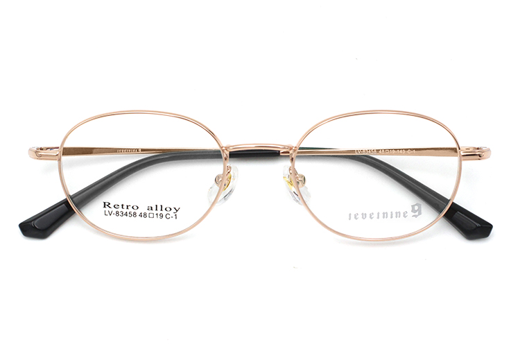 نظارات معدنية بيضاوية - ذهبي