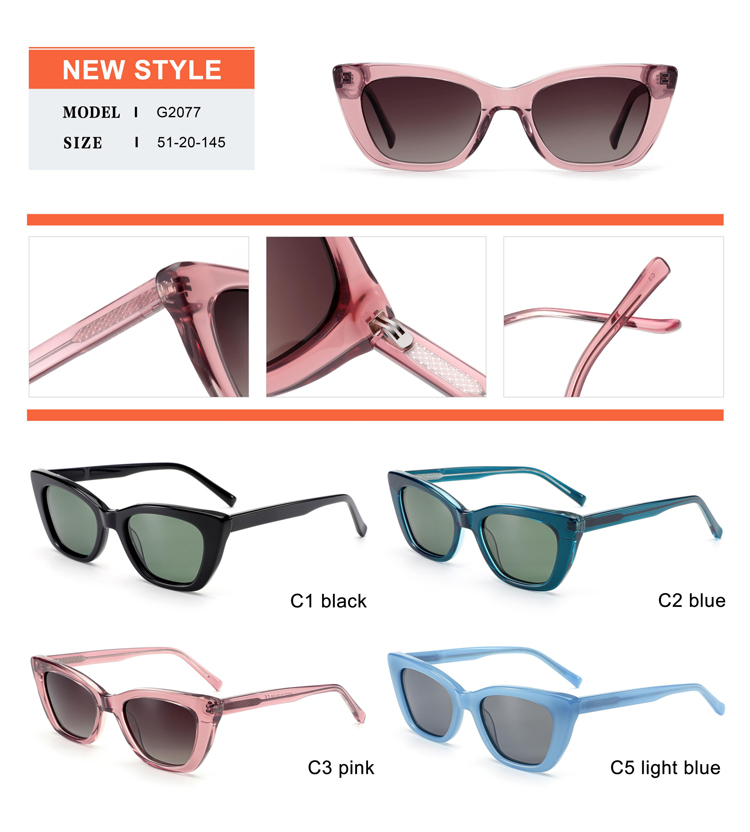 تفاصيل نظارة شمسية من الأسيتات - G2077