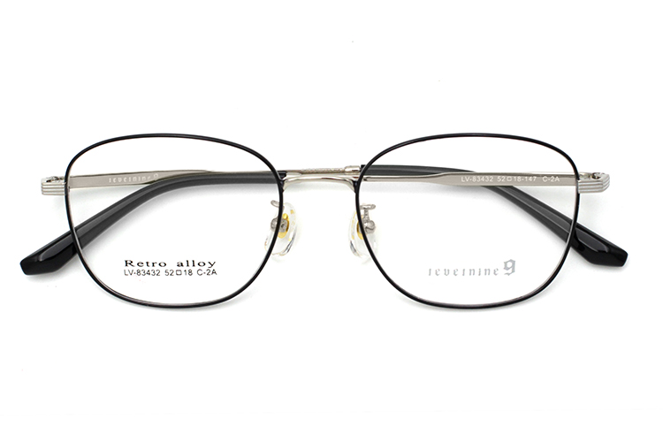 إطار بصري معدني - أسود وفضي