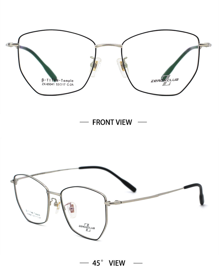 إطارات النظارات المخصصة_الفضة الأسود 